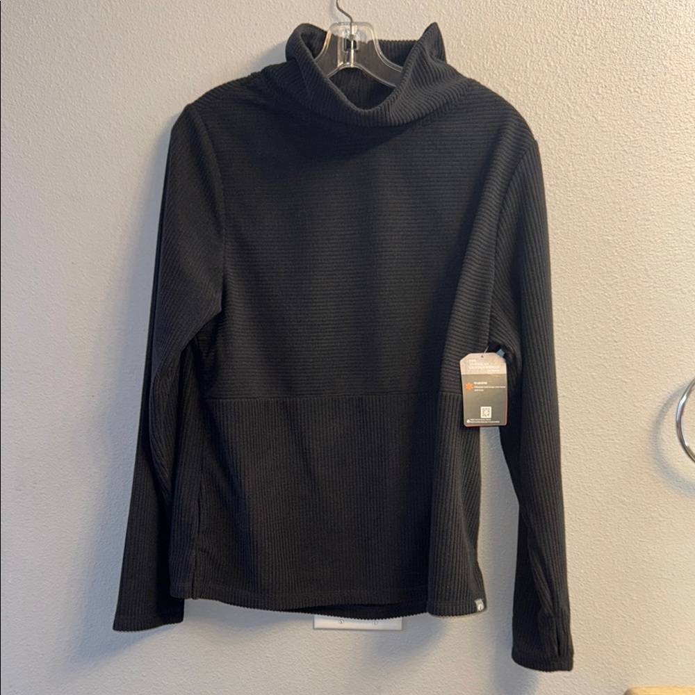 NWT-The American Outdoorsmen Women-Ottoman Knit-Drk Gray Turtleneck-SZ L-$75